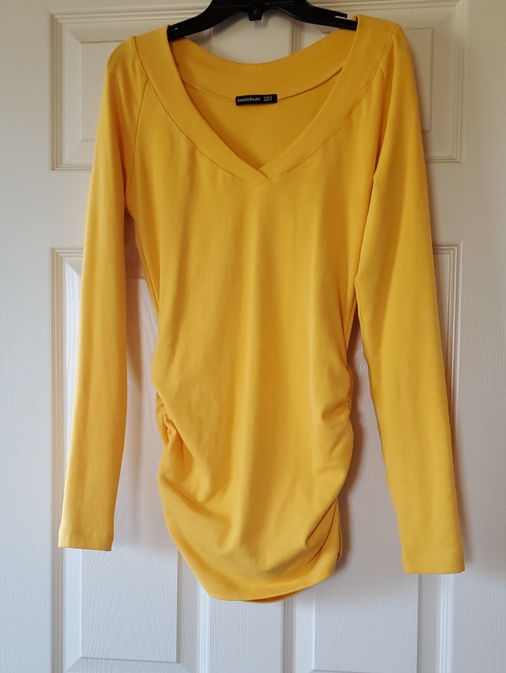 Sunny Yellow V-Neck Long Sleeve Top